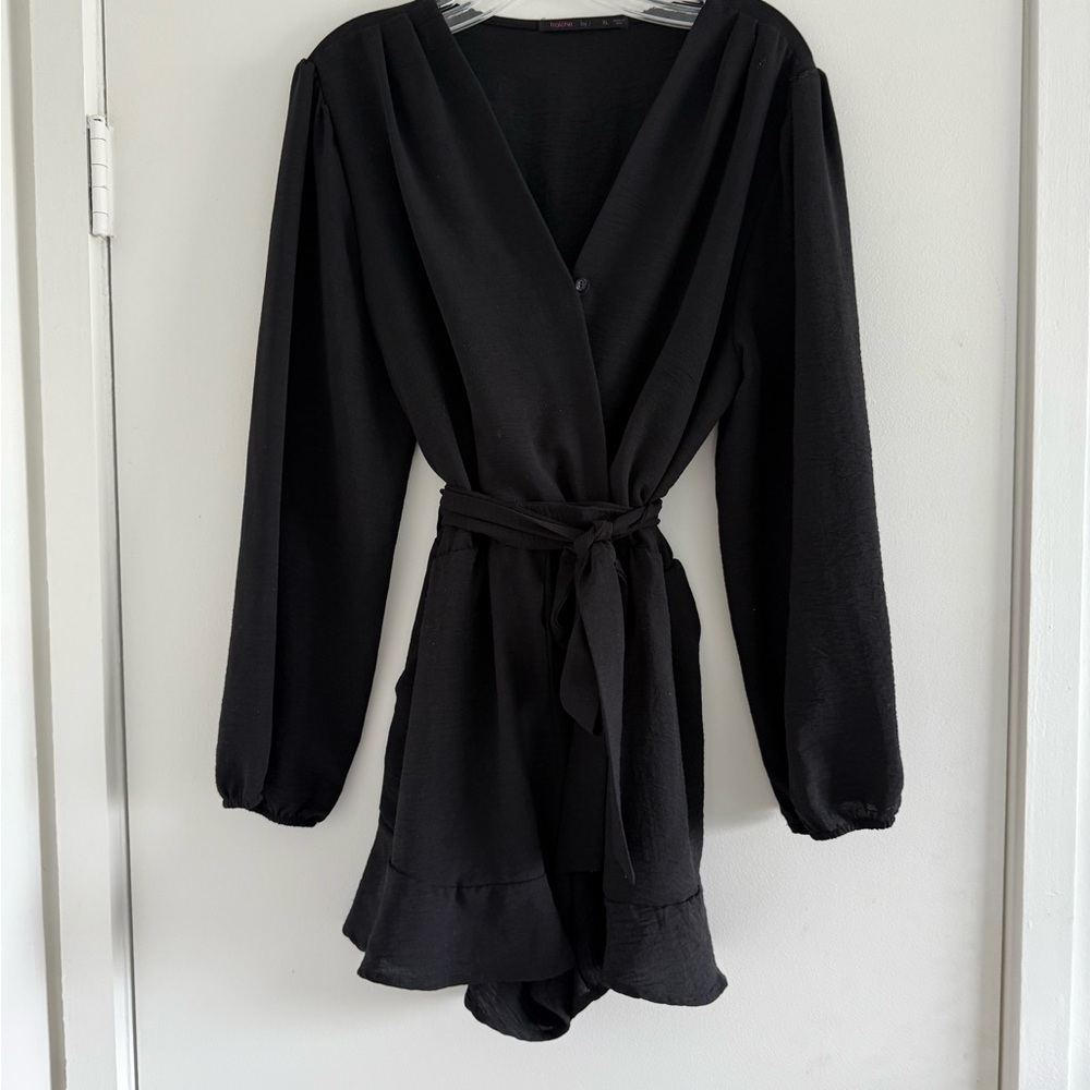 Black Long Sleeve Romper